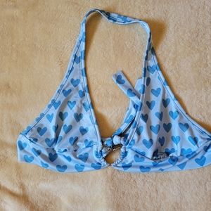 Shein blue heart halter top large